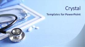  Presentation with medical equipment - Colorful PPT layouts enhanced with cardiac drug - stethoscope and medical equipment backdrop and a  colored foreground