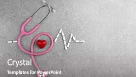 Presentation with pills - Theme with cardiac drug - stethoscope with pills on table background and a gray colored foreground