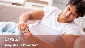  Presentation with blood pressure - PPT theme with cardiac drug - young man measuring blood pressure background and a  colored foreground