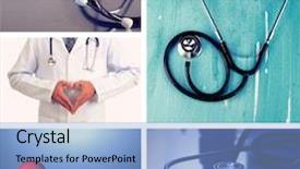  Presentation with collage medical - Amazing slide deck having cardiac imaging - collage of medical images cardiology backdrop and a light blue colored foreground