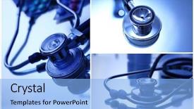  Presentation with collage medical - Theme enhanced with cardiac imaging - collage of medical images cardiology background and a light blue colored foreground