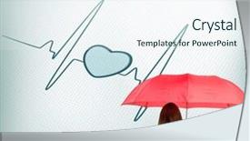  Presentation with ecg - Presentation design with cardiac imaging - composite image of businesswoman standing background and a sky blue colored foreground