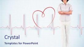  Presentation with cardiac - Cool new PPT theme with cardiac imaging - composite image of portrait backdrop and a  colored foreground