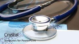  Presentation with scoliosis x ray - Presentation theme enhanced with cardiac imaging - composition of stethoscope and x-ray background and a  colored foreground