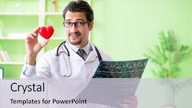  Presentation with radiologist - Amazing PPT theme having cardiac mri - doctor radiologist looking at x-ray backdrop and a lemonade colored foreground