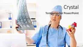  Presentation with trainee nurse sitting by female - Slides featuring cardiac mri - young female doctor radiologist sitting background and a white colored foreground