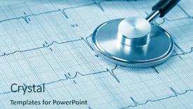  Presentation with cardiac nurse - PPT layouts featuring cardiac nurse - stethoscope on the cardiogram background and a sky blue colored foreground