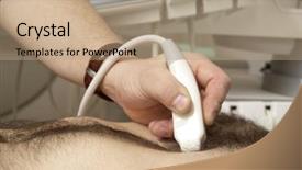  Presentation with cardiac - Cool new theme with cardiac ultrasound examination testing backdrop and a coral colored foreground