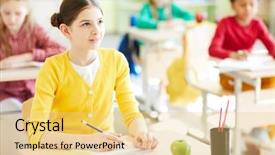  Presentation with teachers - Colorful presentation enhanced with cardigan making notes in workbook backdrop and a yellow colored foreground