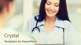  Presentation with medical mhealth healthcare concept - Slides having nursing cardio - healthcare and medical concept background and a  colored foreground