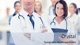  Presentation with medical mhealth healthcare concept - Colorful slide deck enhanced with nursing cardio - healthcare and medical concept backdrop and a light blue colored foreground