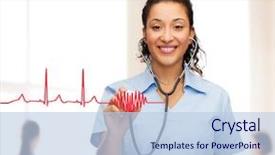  Presentation with doctor african - Amazing slides having nursing cardio - healthcare and medicine concept backdrop and a light blue colored foreground