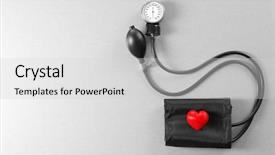  Presentation with red grey - Slide deck featuring cardio meter - tonometer with red heart background and a light gray colored foreground