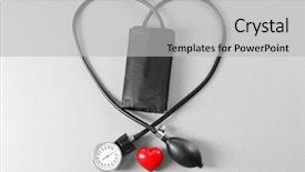  Presentation with cardio - Slide deck featuring cardio meter - tonometer with red heart background and a light gray colored foreground