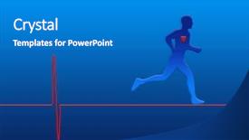  Presentation with cardio - Beautiful presentation design featuring cardio vascular - jogging figure upon a representation backdrop and a gray colored foreground