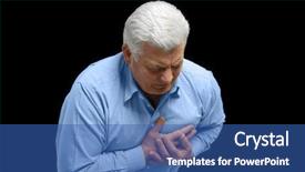  Presentation with vascular - Cool new PPT theme with cardio vascular - man with chest pain suffering backdrop and a ocean colored foreground