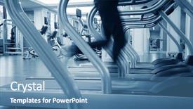  Presentation with running treadmill - Audience pleasing slide set consisting of cardio workout - running on treadmill backdrop and a teal colored foreground