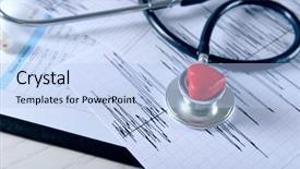  Presentation with red medical - Amazing PPT layouts having cardiogram chart with medical stethoscope backdrop and a  colored foreground