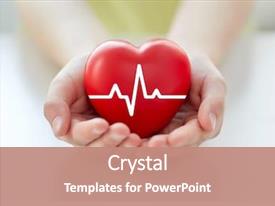  Presentation with cardiology - Slide deck enhanced with cardiogram on small red heart background and a coral colored foreground