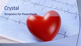  Presentation with heart - Beautiful theme featuring cardiogram with stethoscope and red backdrop and a sky blue colored foreground