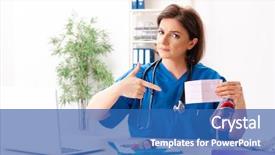  Presentation with cardiologist - Amazing presentation having cardiograph - female doctor cardiologist working backdrop and a ocean colored foreground