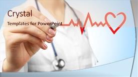  Presentation with cardiology concept - PPT theme consisting of cardiologist drawing heart closeup cardiology background and a lemonade colored foreground