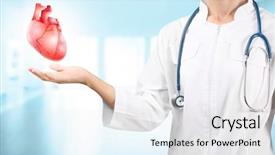  Presentation with heart transplant - Cool new slides with cardiologist hand with red heart backdrop and a white colored foreground
