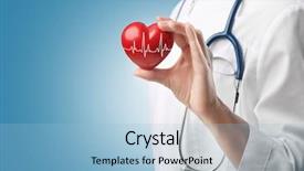  Presentation with cardiology - Slides with cardiologist holding red heart background and a light blue colored foreground