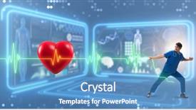  Presentation with cardiologist - Audience pleasing slide deck consisting of cardiologist in telemedicine concept backdrop and a teal colored foreground