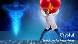  Presentation with supporting - Audience pleasing presentation design consisting of cardiologist supporting cardiogram heart line backdrop and a  colored foreground
