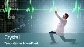  Presentation with cardiologist - Amazing presentation theme having cardiologist supporting cardiogram heart line backdrop and a  colored foreground