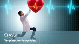  Presentation with congenital heart disease pediatric cardiology - Presentation theme with cardiologist supporting cardiogram heart line background and a  colored foreground