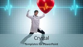  Presentation with cardiologist - Slide deck enhanced with cardiologist supporting cardiogram heart line background and a light blue colored foreground