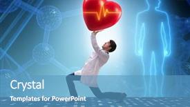  Presentation with supporting - Slide deck having cardiologist supporting cardiogram heart line background and a teal colored foreground