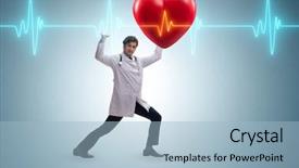  Presentation with congenital heart disease pediatric cardiology - PPT theme enhanced with cardiologist supporting cardiogram heart line background and a light blue colored foreground