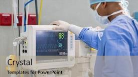  Presentation with doctor african - PPT layouts with cardiology - african surgeon keeping track background and a mint green colored foreground