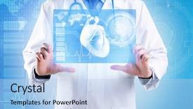  Presentation with cardiology concept - Beautiful theme featuring cardiology - cardiologist working with virtual screen backdrop and a light blue colored foreground