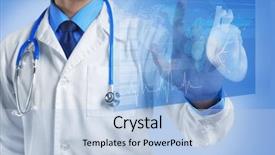  Presentation with cardiology concept - Beautiful slides featuring cardiology - cardiologist working with virtual screen backdrop and a light blue colored foreground