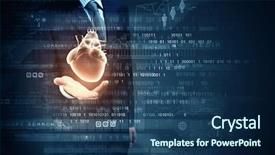  Presentation with palm - Slides featuring cardiology - close up of businessman holding background and a ocean colored foreground