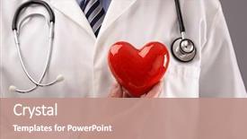  Presentation with heart pulse - Audience pleasing presentation design consisting of cardiology - doctor or cardiologist holding heart backdrop and a coral colored foreground