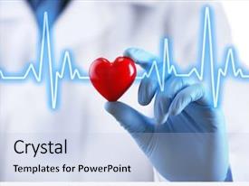  Presentation with cardiology - Beautiful PPT layouts featuring cardiology - doctor with small heart backdrop and a light blue colored foreground