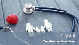  Presentation with cardiology - Slide deck featuring cardiology - family figure red heart background and a seafoam green colored foreground