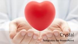  Presentation with cardiology - Theme having cardiology - health insurance or love concept background and a coral colored foreground