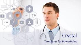  Presentation with medical technology healthcare - Slide deck consisting of cardiology - healthcare medical and future technology background and a sky blue colored foreground