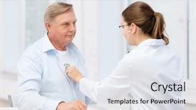  Presentation with heart beat - Slide deck enhanced with cardiology - healthcare medicine and elderly concept background and a white colored foreground