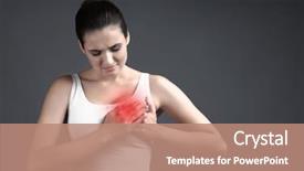  Presentation with chest pain - Presentation design consisting of cardiology - heart attack concept woman suffering background and a coral colored foreground