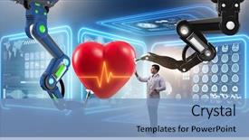  Presentation with done - Colorful PPT layouts enhanced with cardiology - heart surgery done by robotic backdrop and a light blue colored foreground