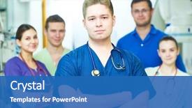  Presentation with medic - Presentation design consisting of cardiology - hospital medic staff young surgeon background and a teal colored foreground