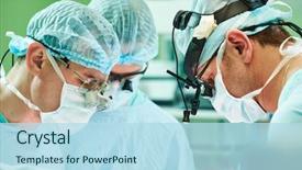  Presentation with operating room - Slides consisting of cardiology - male cardiac surgeon at child background and a light blue colored foreground