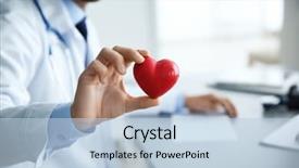  Presentation with cardiology - Colorful slides enhanced with cardiology - male doctor holding red heart backdrop and a light blue colored foreground